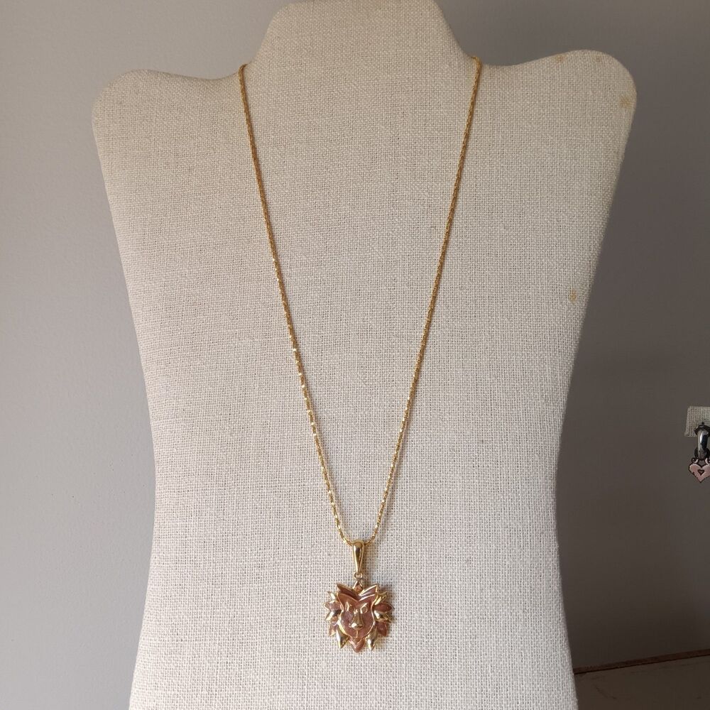 Bob Mackie Vintage 1980's Leo Lion Head Zodiac Necklace